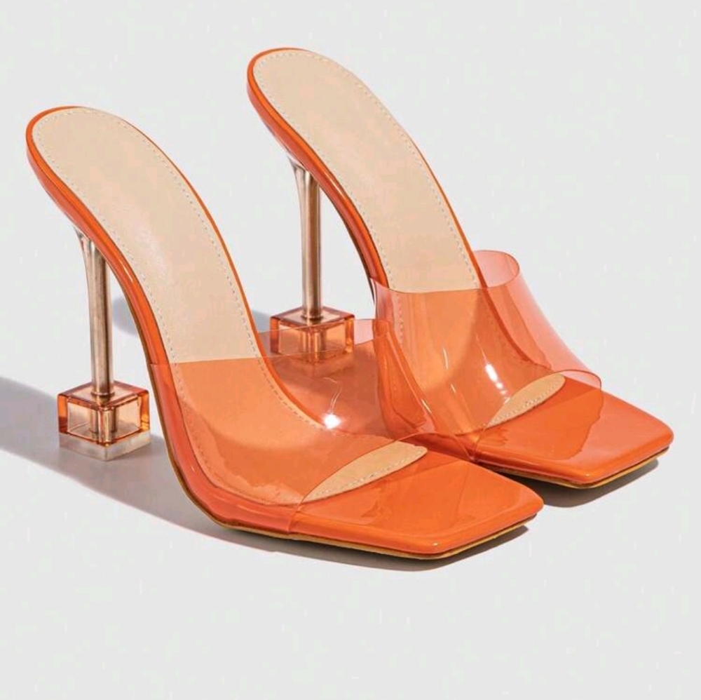 Shein Funky Orange Mule Sandsl Size-9.5